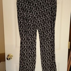 INC International Concepts Wide Leg Pants Plus Size 0x Black And White Pull On